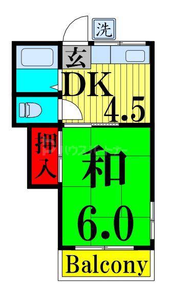 原田コーポ(1K/2階)の間取り写真