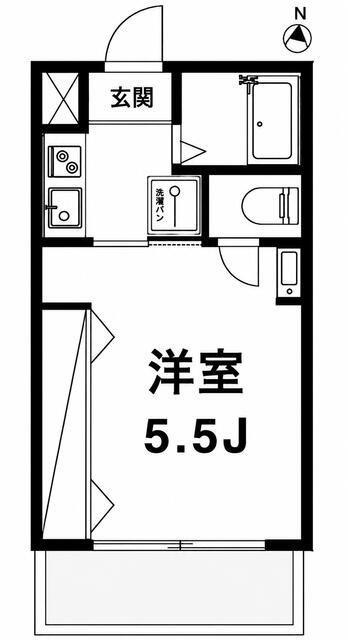 月村マンション ナンバー17(1K/3階)の間取り写真