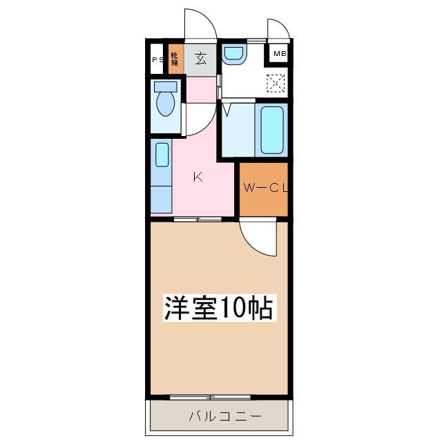ラルジエール(1K/1階)の間取り写真