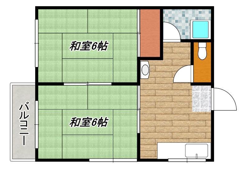 あゆみ荘(2K/2階)の間取り写真
