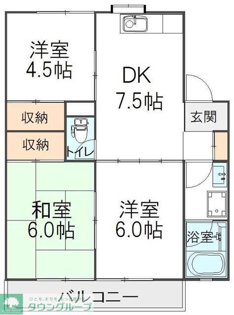 コーポKIKU A棟(3DK/2階)の間取り写真