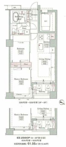 レジディアタワー上池袋(1SLDK/2階)の間取り写真