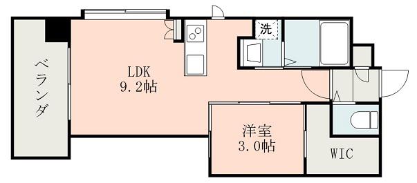 イースト TERRACE下荒田(1LDK/5階)の間取り写真