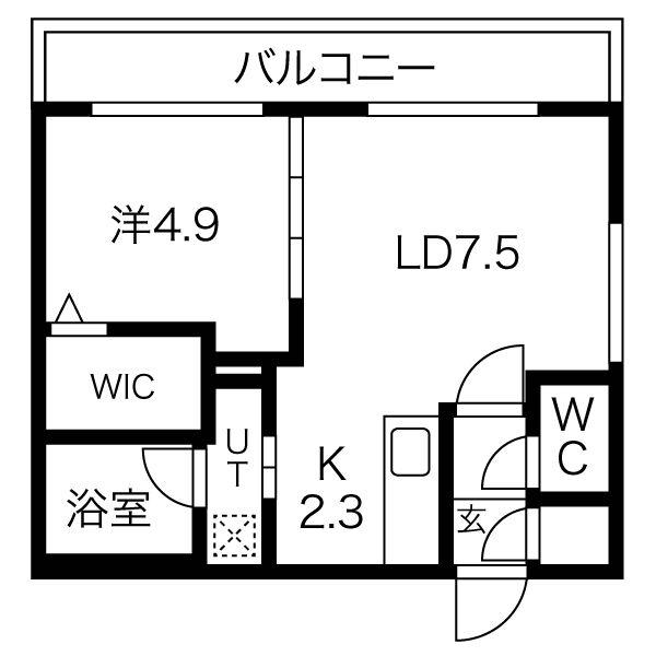 SARAH(1LDK/2階)の間取り写真