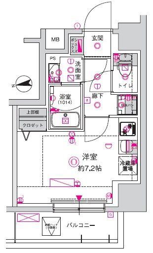 CREST TAPP川崎港町(ワンルーム/10階)の間取り写真