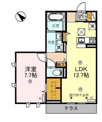 サクラソラ(1LDK/1階)の間取り写真