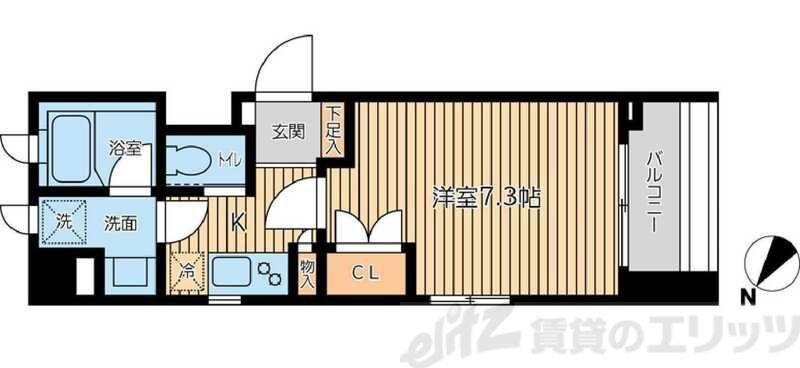 CITY SPIRE森下 (1K/2階)の間取り写真