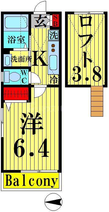  プレミア(1K/3階)の間取り写真