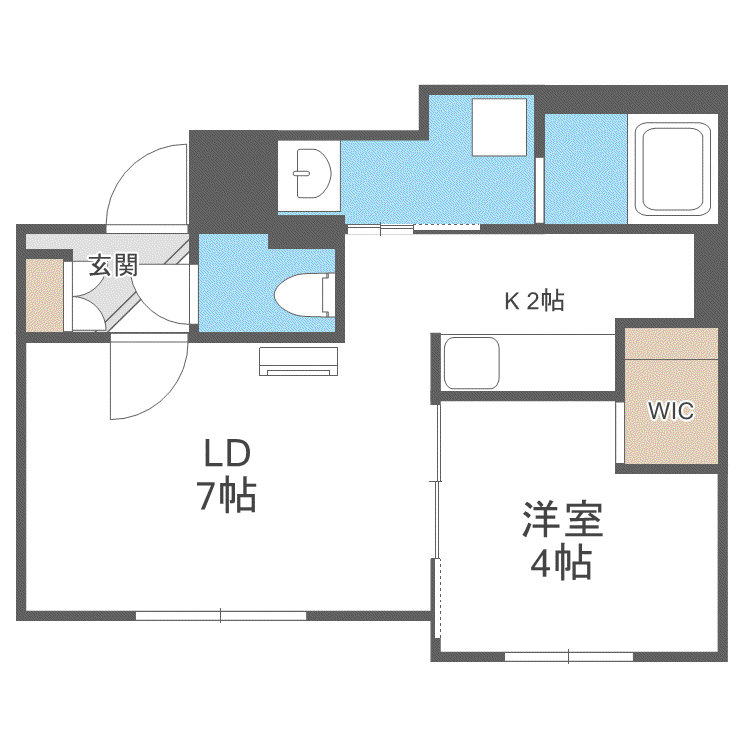 プレスタ平岸3-6MS(1LDK/4階)の間取り写真