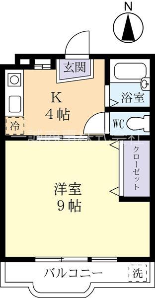 コーポ・ロゼ(1K/1階)の間取り写真