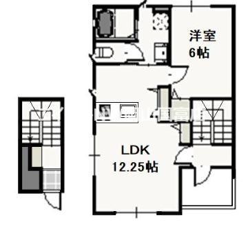 ＪＲ赤穂線 大多羅駅 徒歩18分 2階建 築11年(1LDK/2階)の間取り写真
