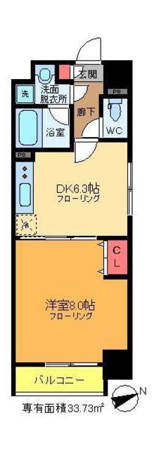 コンフォール亀有(1DK/5階)の間取り写真