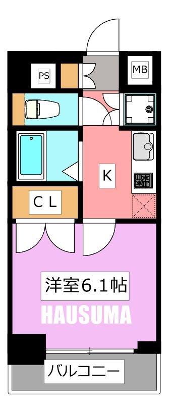 スパシエ レジデンス1ST(1K/11階)の間取り写真
