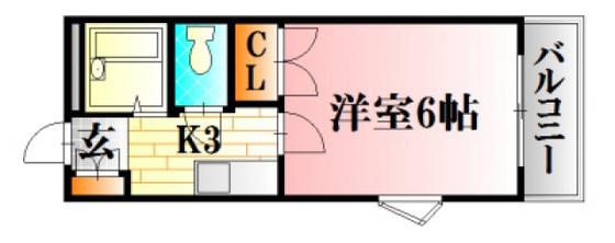 第二大下ビル(1K/1階)の間取り写真