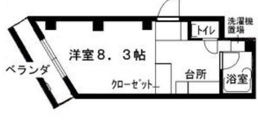 ナンバOMマンション(1K/6階)の間取り写真