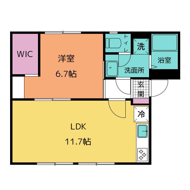 サンハイツヤマイA(1LDK/2階)の間取り写真