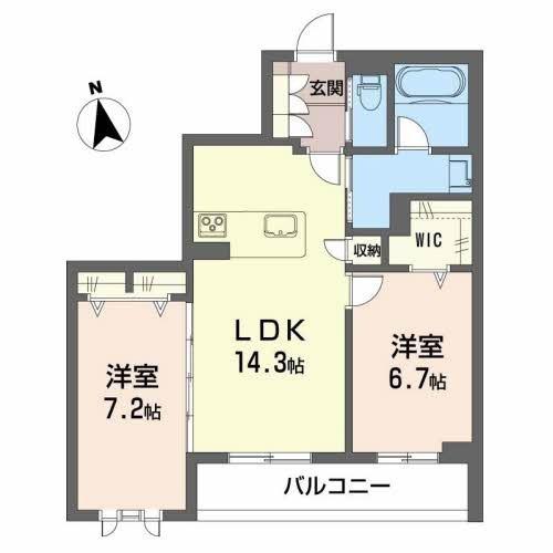 アスピラシオン(2LDK/2階)の間取り写真