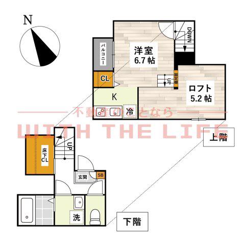ADC津福セレーノ(1K/1階)の間取り写真