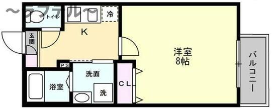 モノリス狭ヶ丘(1K/3階)の間取り写真