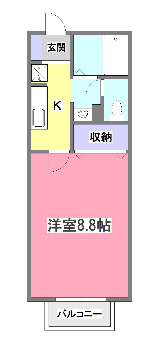 セレ元町(1K/1階)の間取り写真