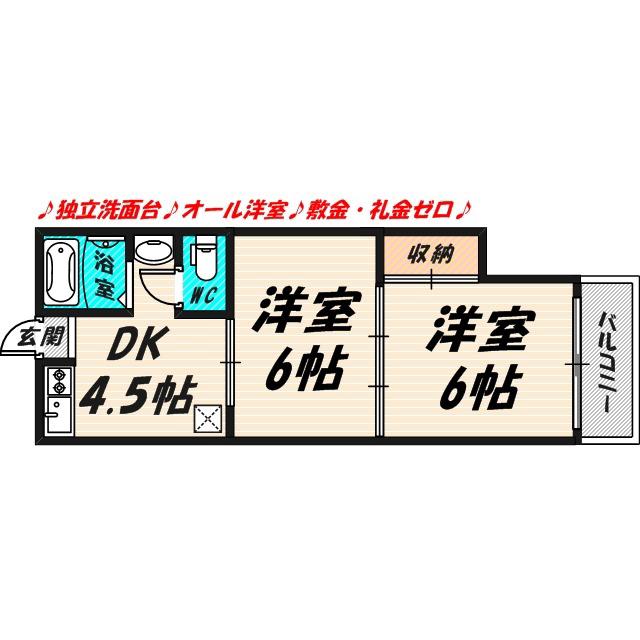 今福マンション(2DK/3階)の間取り写真