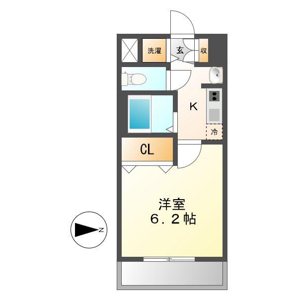 プレサンス名古屋城前ラバンカ(ワンルーム/5階)の間取り写真