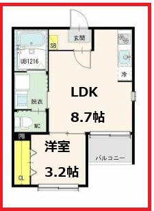 メイユー(1LDK/1階)の間取り写真