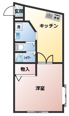 フラワーハイム日吉(ワンルーム/2階)の間取り写真