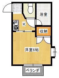 アストン(1K/2階)の間取り写真