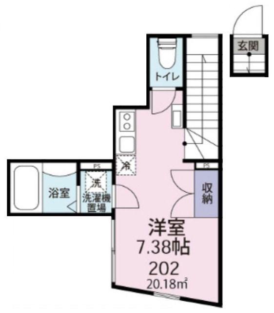 バッハ千歳船橋(ワンルーム/2階)の間取り写真