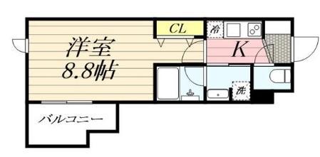クラシアム飯田橋(1K/2階)の間取り写真