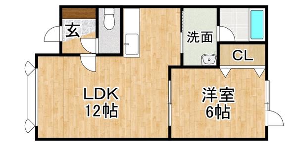 グリーンフィールド(1LDK/2階)の間取り写真