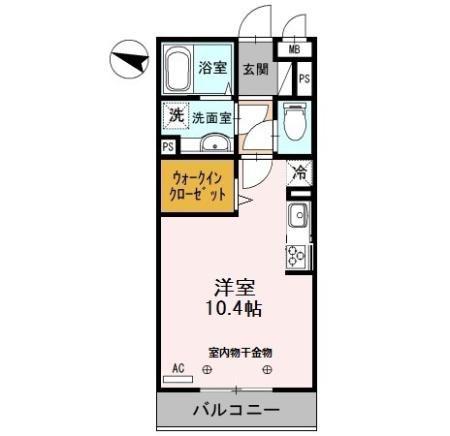 エミネンスII(ワンルーム/3階)の間取り写真