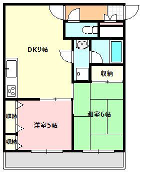 コスモ松戸胡録台(2DK/3階)の間取り写真