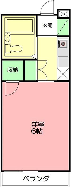 コーポラスK(ワンルーム/1階)の間取り写真