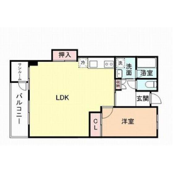 北野ハイツ(1LDK/2階)の間取り写真