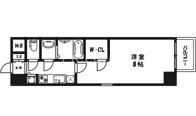 セオリー梅田ドムス(1K/4階)の間取り写真