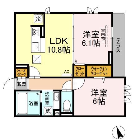 セジュール西台 6号棟(2LDK/1階)の間取り写真