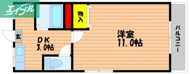 山陽コーポ(1K/2階)の間取り写真