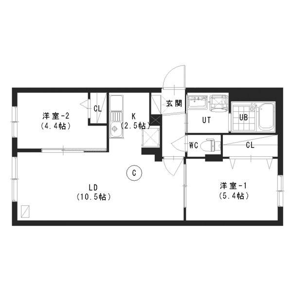 ラメゾン麻生(2LDK/3階)の間取り写真