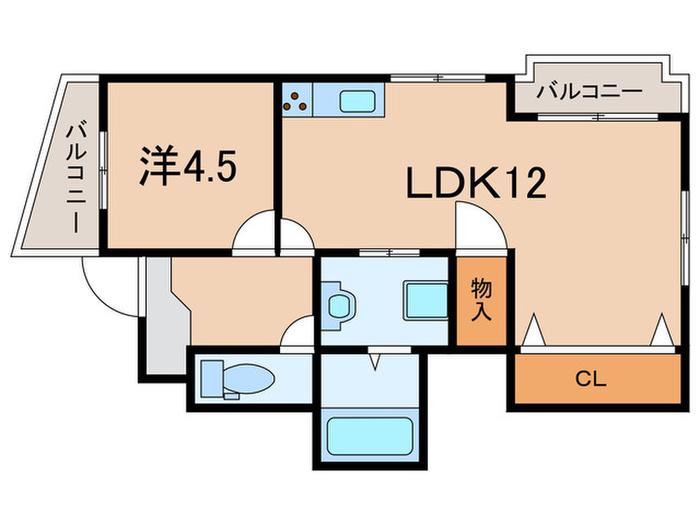 ジョイパーク(1LDK/1階)の間取り写真