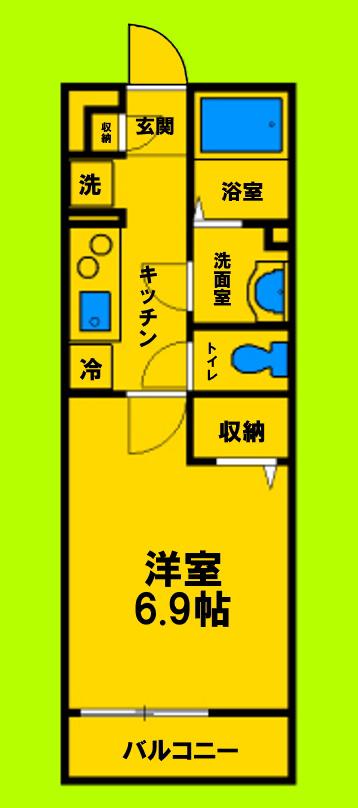 リブリ・LE LIEN尼崎(1K/3階)の間取り写真