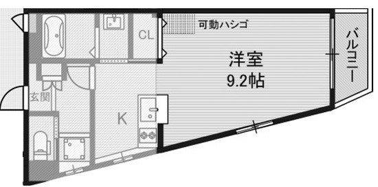SHIKOKU VIII(1K/3階)の間取り写真
