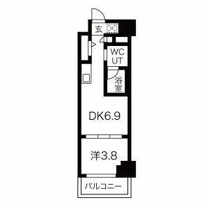 スパシエ千住大橋(1DK/6階)の間取り写真