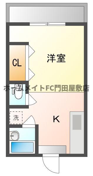 リバーサイドHAMA(1K/2階)の間取り写真