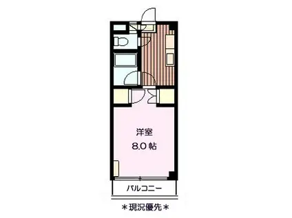 コーポソイビーン(1K/1階)の間取り写真