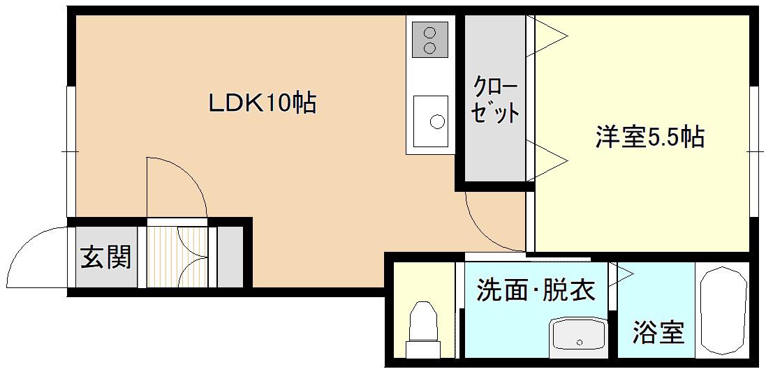 イーストコート(1LDK/1階)の間取り写真