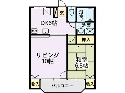 シャトー・オリンピア(2DK/2階)の間取り写真