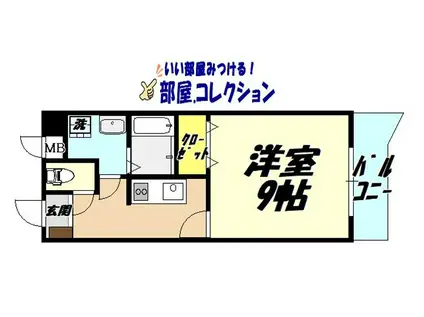 グッドシティ下富野(1K/4階)の間取り写真