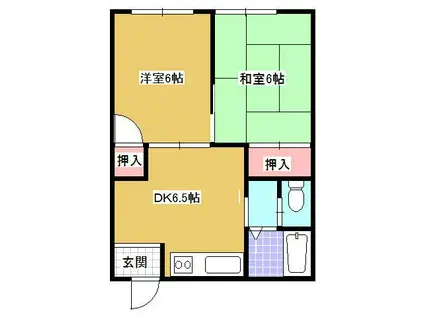 コーポ中村A(2DK/2階)の間取り写真